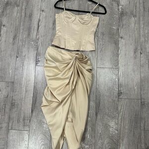 PrettyLittleThing Cream Corset Dress